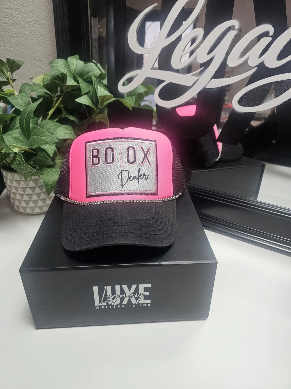 Custom Pink and Black 'Botox Dealer' Trucker Hat